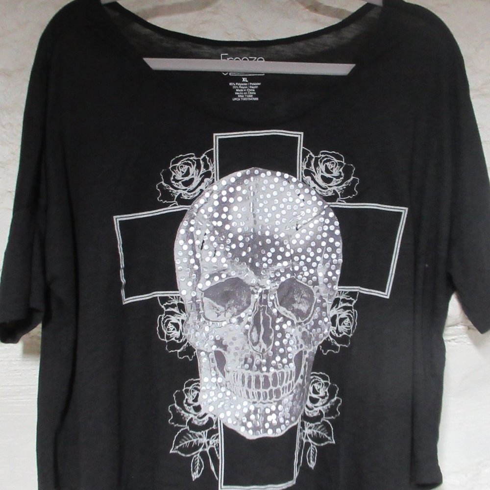 Freeze Skull and Cross Loose Fitting Tee Size XL